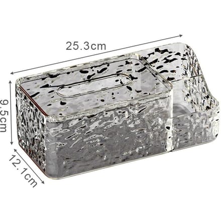 Woonkamer Bureau Tissuebox Waterrimpel Helder Plastic Tissue Opbergdoos Multifunctionele Afstandsbediening Houder Tissuebox gray