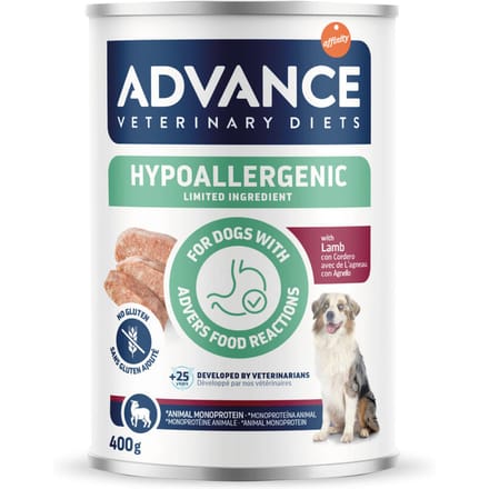 6x400g Advance Veterinary Diets Hypoallergenic Lam natvoer voor honden