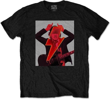 AC/DC - Angus Finger Horns Heren T-shirt - M - Zwart