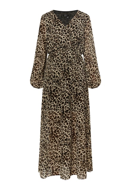 Faina Maxi-jurk met luipaardprint Dames beige leo