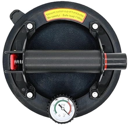 Vacuümzuignap - Handpomp Heffer - Zware Objecten Verplaatsen - Met Drukmeter - 8 Inch - Zwart