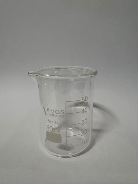 VOS Bekerglas 50 ml laag model – hittebestendig borosilicaatglas 3.3 – 1 stuk