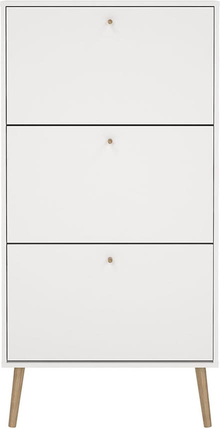 Bodo schoenenkast 3 klapdeuren wit.