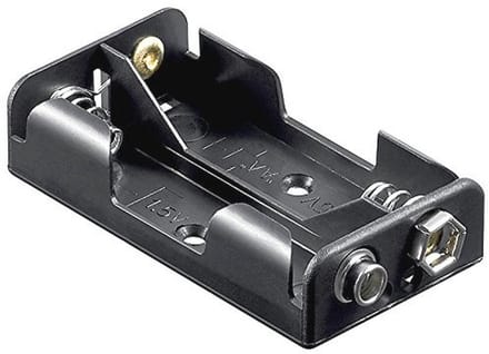 2x AA Mignon Batterijhouder met Drukknop