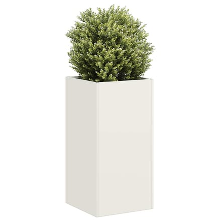 vidaXL - Plantenbak - 40x40x80 - cm - koudgewalst - staal - wit