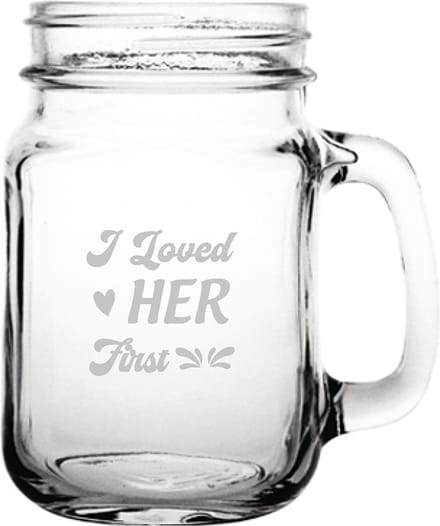 Gegraveerde drinkglas 45cl I loved her first