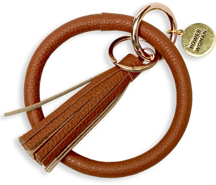 MY FLAME - sleutelhanger - Vegan leer - POWER WOMAN - Bruin