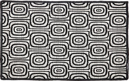 Dutchdeluxes - Handgemaakt - Geweven katoen - Placemat - set van 4 - Black & White - Monkey Eyes - Zwart/wit