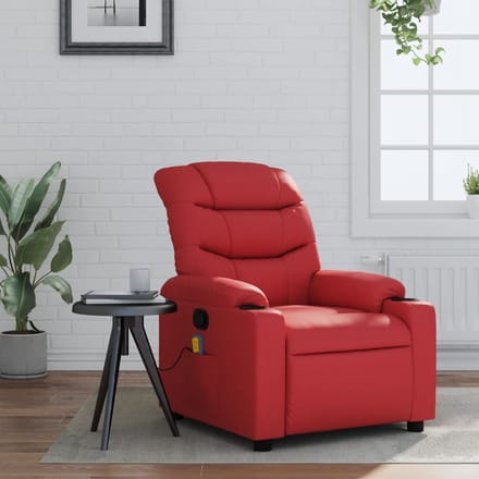 vidaXL - Massagestoel - verstelbaar - kunstleer - rood