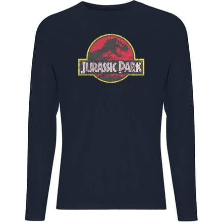 Jurassic Park Logo Men's Long Sleeve T-Shirt - Navy - M