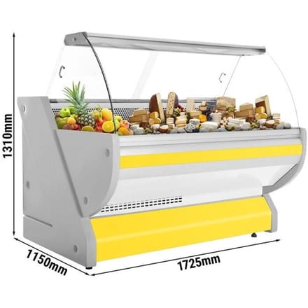 GGM Gastro Kühl-/ Fleischtheke - 1700mm - Gelb - mit Fleischlicht & beleuchteter Frontblende