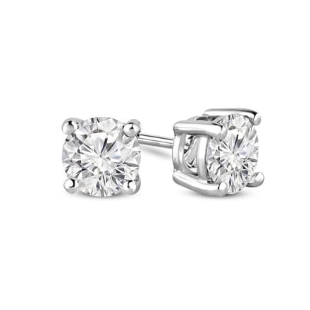 Diamond Earrings 6mm White Gold