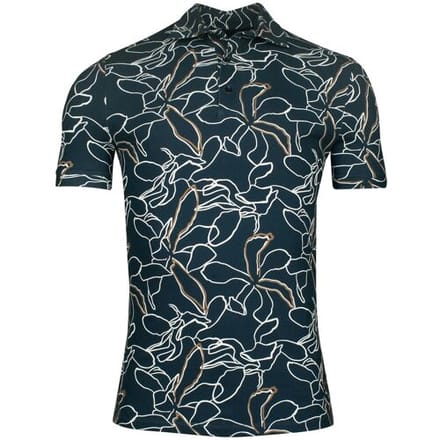 Giordano Polo Formentini Floral Pattern Subtle Stretch Piqué Navy / male