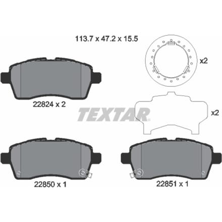 Remblokset TEXTAR 2282401, voor