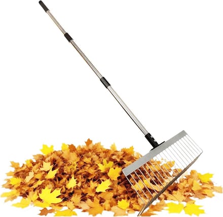 Gras Hark - Bladeren Tuingereedschap - Tuinonderhoud - Instelbare Lengte - 125 cm - Metaal