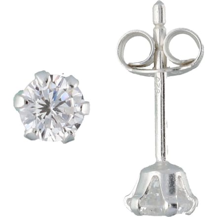 Silver Lining Oorknopjes - Zilver - 4 mm