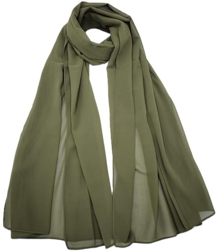 Lange dames sjaal Ditte-effen kaki groen-omslagdoek-stola