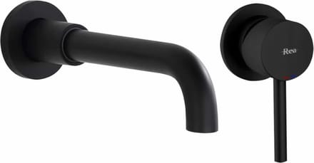 Rea Lungo Long Black + Box - Inbouw Wastafelkraan - Zwart