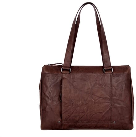 Leren Laptop Schoudertas - 15.6 inch - Maureen - Donkerbruin