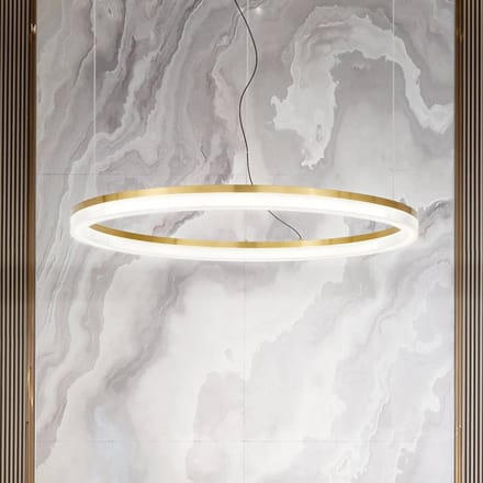 IDEAL LUX LED hanglamp Crown Ø 80 cm, messingkleurig metaal