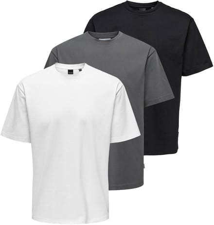 Only & Sons Heren t-shirt 3 pack Onsfred
