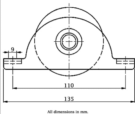 80 mm rond groefwiel in steunbeugel