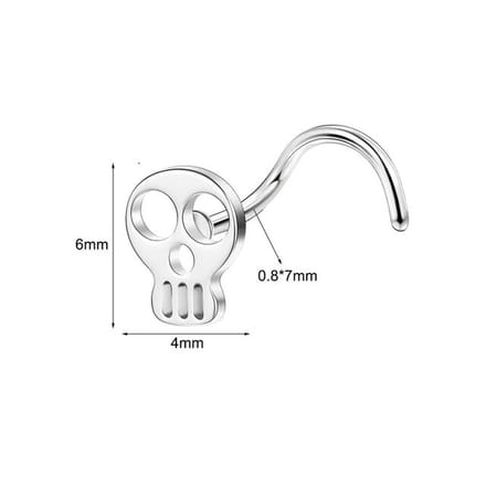 Neuspiercing doodskop zilver - LMPiercings