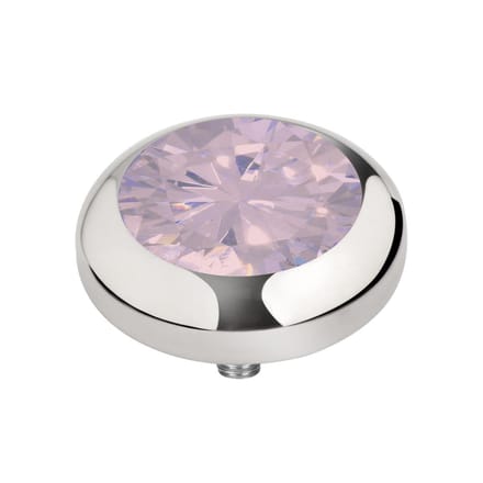 Melano Vivid Basic CZ Steentje Milk Pink Zilver | 7 mm