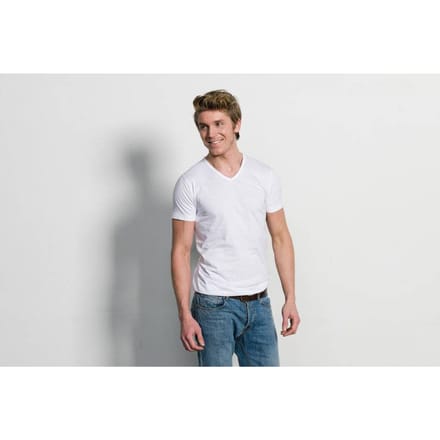 Slater 7600 - BASIC FIT 2-pack T-shirt V-hals korte mouw wit XXL 100% katoen