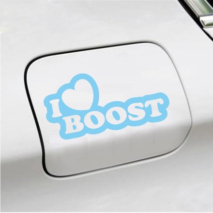 Bumpersticker - I Love Boost - 10 X 20 - Licht Blauw