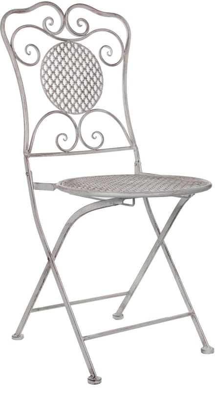 Mica Decoations Provence Stoel - 53 x 40 x 90 cm - Ijzer - Wit