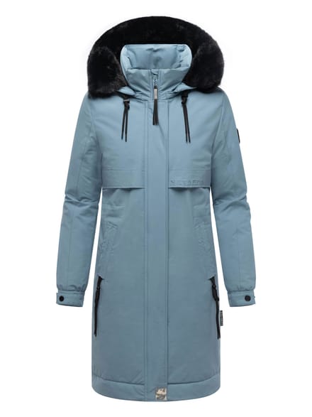 Navahoo Kaltwetterretter dames winterparka met imitatiebontkraag