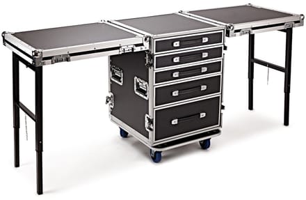 Trojan Pro 5-Drawer Dual Table Heavy-Duty Wheeled Flight Case