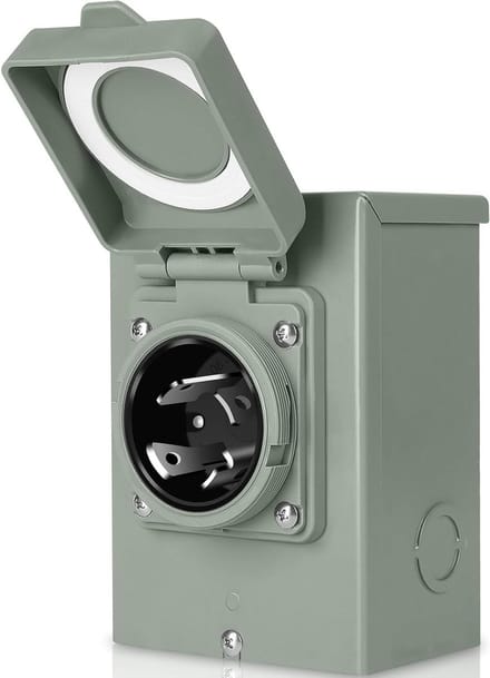 Generator Ingangsbox - Stroom Aansluitpunt - Back-up Stroom - ETL Gecertificeerd - 30 Ampere - Grijs