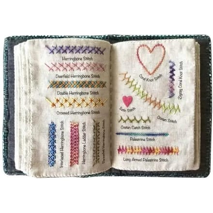 Borduurboek voor beginners naaigids DIY met linnen patronen voor handwerk gray