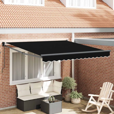 vidaXL - Uitschuifbare - luifel - Zwart - 300 - x - 250 - x - 165 - cm