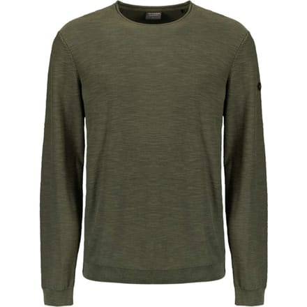 No Excess Pullover crewneck garment dyed + st dark moss