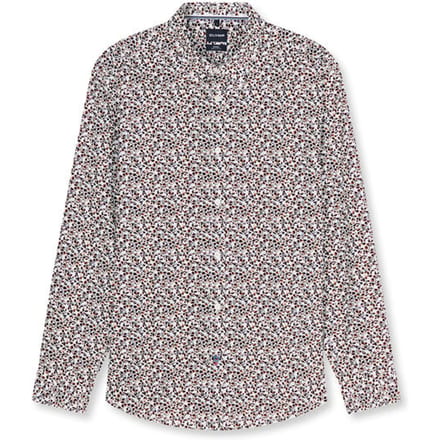 OLYMP Casual Overhemd, Regular Fit, Kent, Bordeauxrood