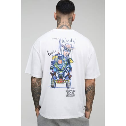 Tall Oversized Disney Toy Story Licentie T-Shirt | White | Size Medium