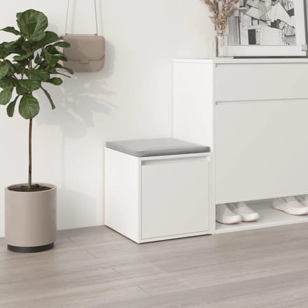 vidaXL - Opbergbox - met - lade - 40,5x40x40 - cm - bewerkt - hout - wit