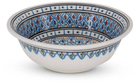 Safaary - Marokkaanse Kom Blauw-Wit-Ø 25 x 9cm