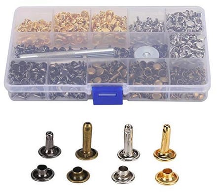 480 Sets Dubbele Dop Klinknagels - Metalen Studs voor Leer en Ambachten