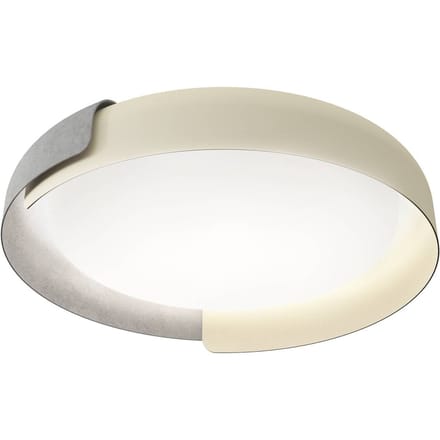 kdln LED plafondlamp Dala, zandwit/beton, Ø 58 cm, dimbaar