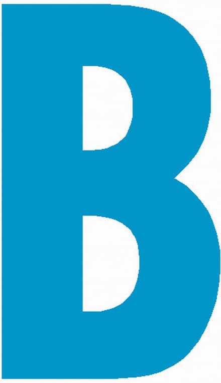Lettersticker B 10x5cm, LICHTBLAUW plakletter, huisnummersticker, toevoeging huisnummer