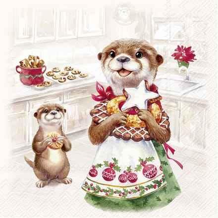 Servet "Otter Family Baked"
