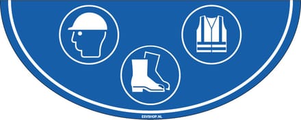 PBM dragen verplicht vloersticker - 750 x 300 mm
