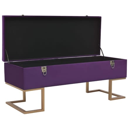 vidaXL - Bankje - met - opbergvak - 105 - cm - fluweel - paars
