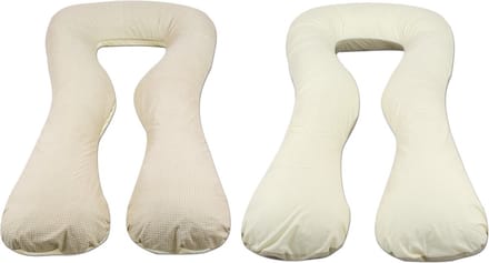Zwangerschapskussen - 300 cm - 100% katoen - crème en beige geruit