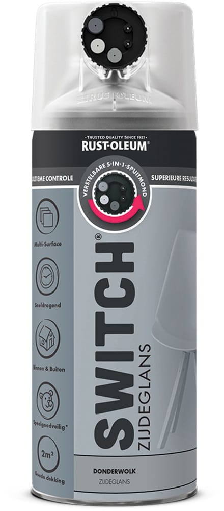 Rust-Oleum Switch Spuitbus Verf Zijdeglans 400ml - Donderwolk