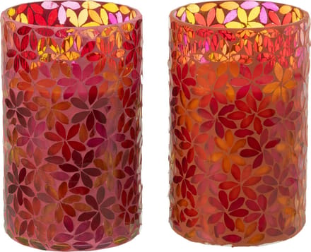 J-Line geurkaars Bloemen Mozaiek - Tender Rose - mix - large - 2 stuks - 75U